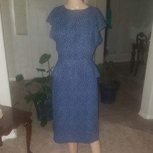 All that Jazz m speckled peplum  flutter sleeve flounce scoopneck career